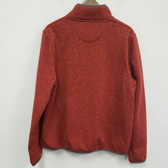 LL Bean Mens Pullover Fleece Sweater Size L Red Outdoors Hiking Comfort Rugged - Picture 2 of 7